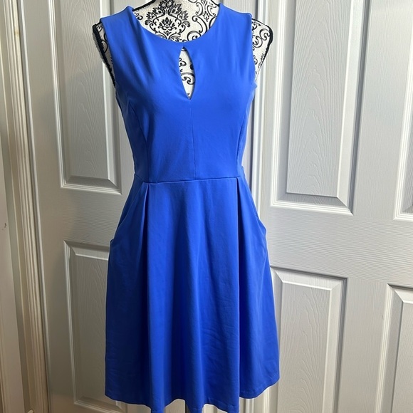 Cynthia Rowley Light Blue Fit & Flare Dress Peephole Pockets S - Picture 1 of 9